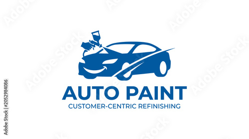 Quadro su tela Auto Paint car refinishing spray gun blue logo