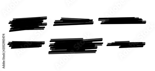 Doodle underline and cross markers collection.Hand drawn scribble lines for text emphasis and highlights.Vector design elements for planner,school worksheets and notebooks isolated on white background