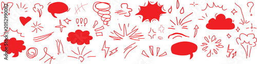 Bild auf Leinwand Set of colorful speech and weather icons in vector style