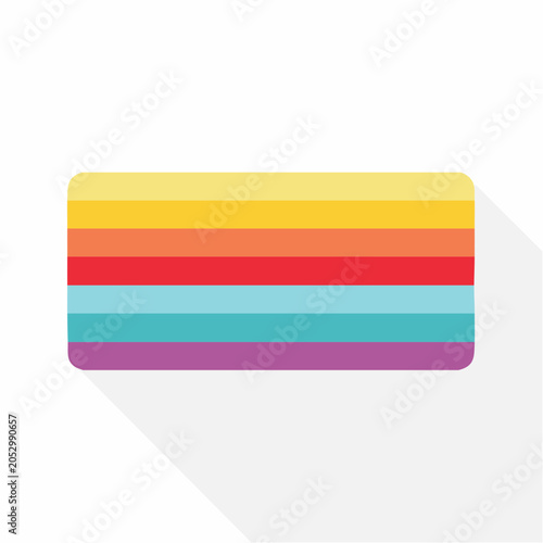 Rainbow stripes with shadow