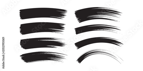 Brush stroke effects brush strokes black white background