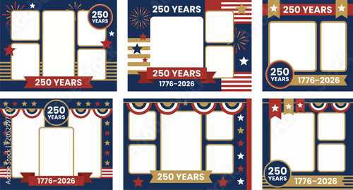 Foto America 250 photo frame template set
