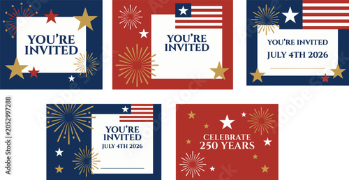 Tablou pe pânză USA 250 anniversary invitation set