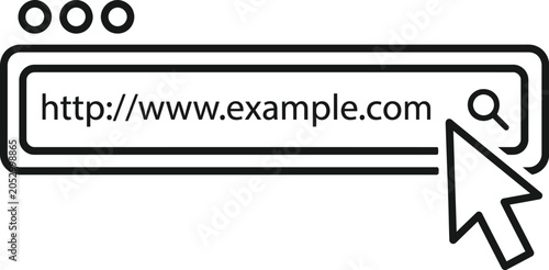 Modern web browser search bar icon with cursor illustration