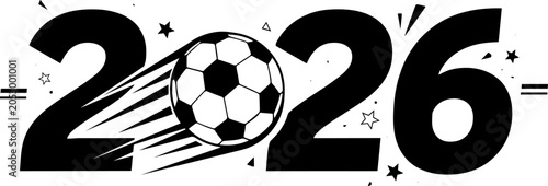 Photos 2026 fifa world cup announcement soccer ball with year graphic for sports events