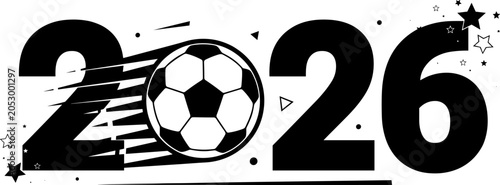 Cuadro en lienzo 2026 fifa world cup logo concept soccer ball and year graphic for sports events