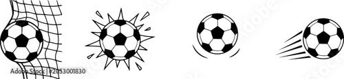 Fotografía Dynamic soccer ball graphics goal impact spin motion for world cup visuals