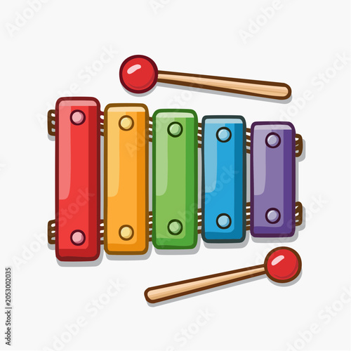Colorful Toy Xylophone with Mallets