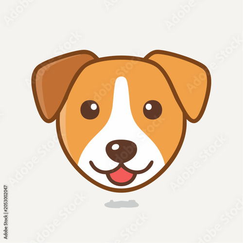 Cute cartoon dog face illustration