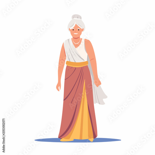 Elderly Woman in Traditional Greek Attire
