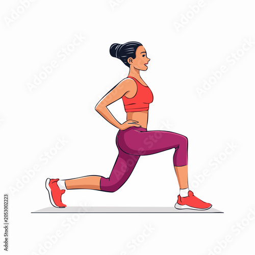 Woman Performing a Lunge Exercise