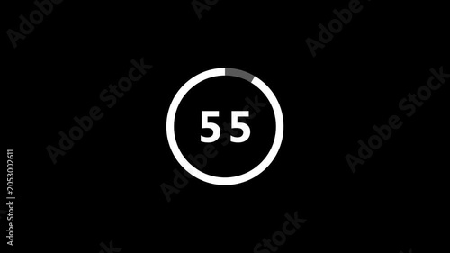 Circle countdown timer 60 seconds animation from 60 to 0 seconds, 60 Seconds countdown timer, Countdown timer, circle countdown animation for special deal Promotions.