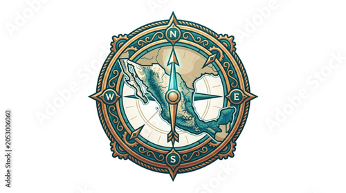 Tableau sur toile Vintage Compass Nautical Marine Navigation Tool.
