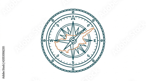 Foto Vintage Compass Rose Nautical Navigation Tool.