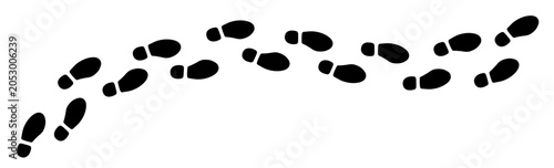 Human shoe print trail on transparent background, walking footsteps path silhouette, footprint track route – vector and PNG