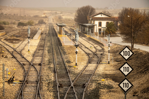 Moreda railway station in Moreda village Granada province