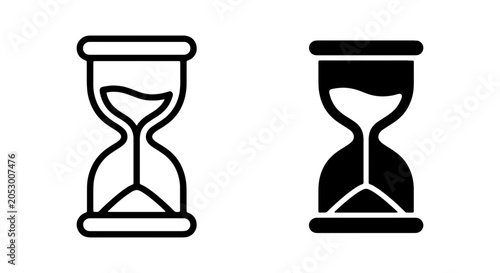 Hourglass Icons Set, Time Management Symbols, Sand Timer Vector Graphics, Countdown Clock Graphics