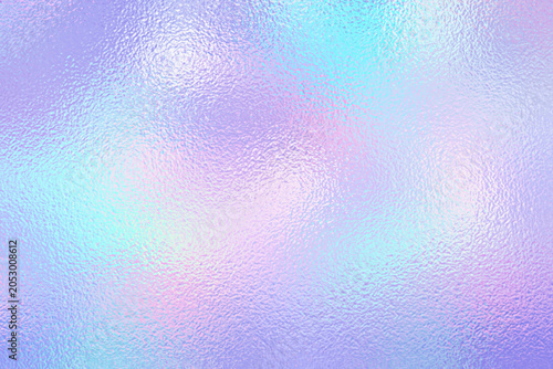 Purple background. Holograph foil texture. Iridescent metal effect. Holographic glitter backdrop. Rainbow bright gradient. Cute dreamy pattern. Pink blue paper. Sparkle patern. Vector illustration