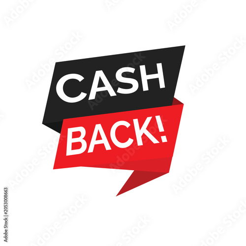 Eye-Catching Cash Back Promo Banner: Bold Red & Black Speech Bubbles for Sales & Discounts