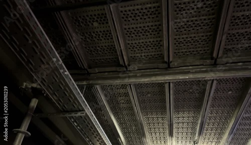 steel structure and pinig of a building