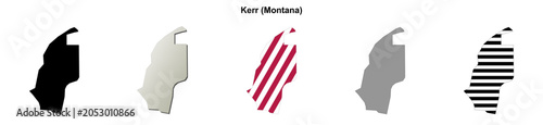Photos Kerr (Montana) blank outline map set