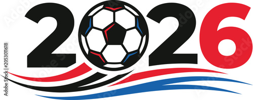 Konstfotografi 2026 fifa world cup logo with soccer ball and wave design vector illustration