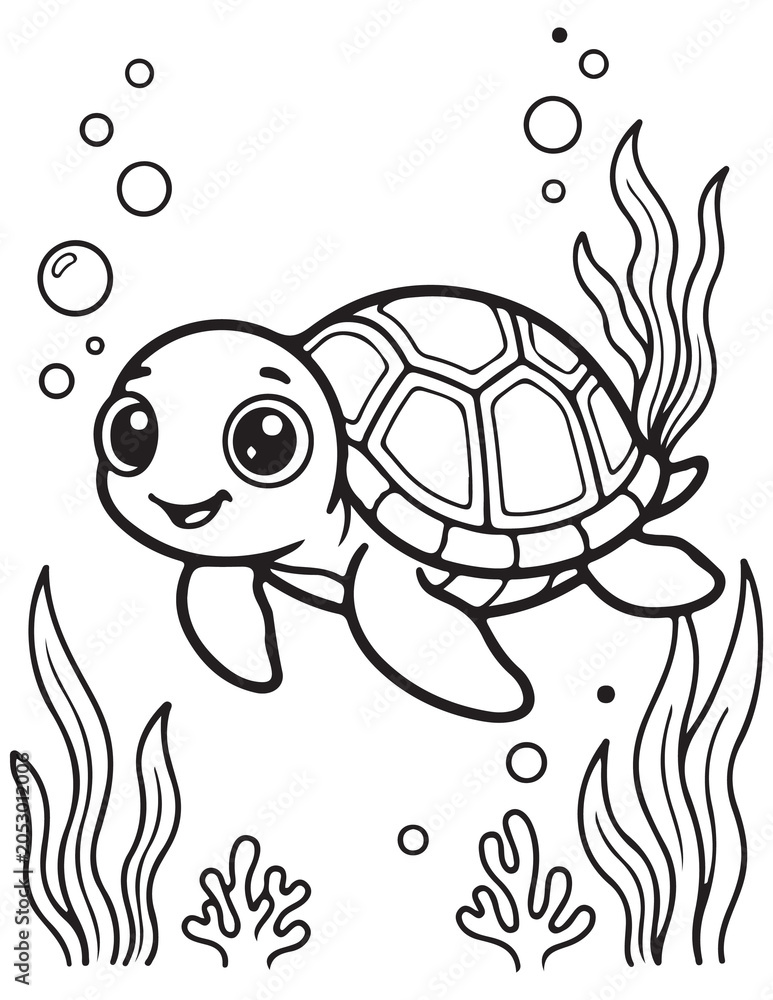Obraz premium Bold and easy Fish coloring pages