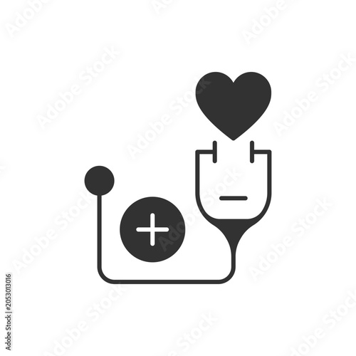 Canvastavla Medical Stethoscope with Heart and Add Healthcare Icon