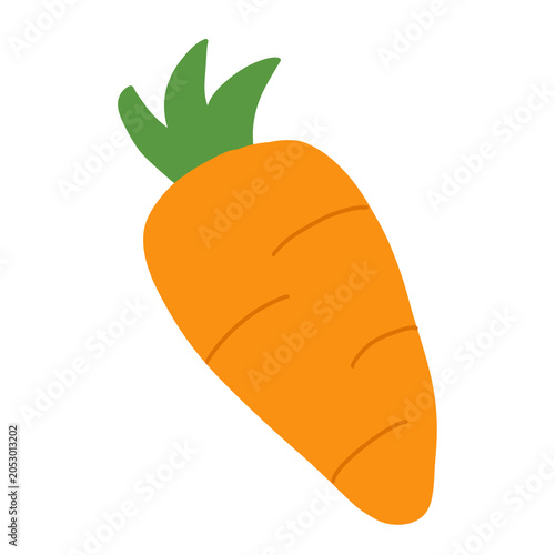    Simple Carrot Illustration Isolated on Transparent Background