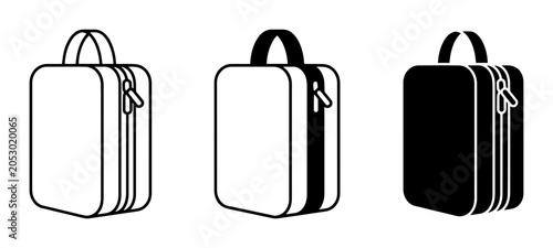 Canvas Print Travel Bags, Luggage Icons, Carry-on Cases, Set of 3 Vector Graphics