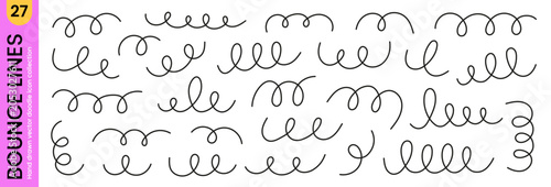 Εκτύπωση καμβά Bounce jump lines icons and movement effect doodle