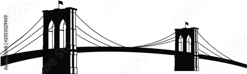 Brooklyn Bridge Silhouette vector illustration