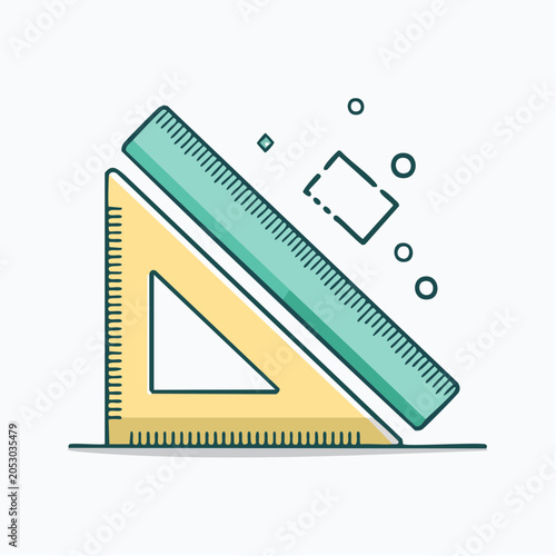 Set Square and Ruler Illustration