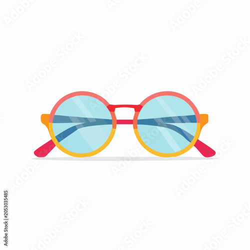 Round Eyeglasses with Colorful Frame