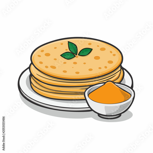 Stack of Flatbreads with Dip