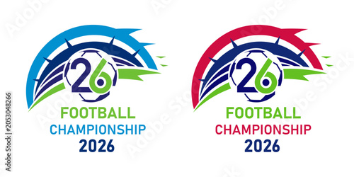 Football 2026 championship logos vibrant vector graphics for sports branding and tournament promotion