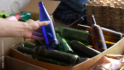 Fényképezés Glass Bottles Waste Recycling. Waste Management