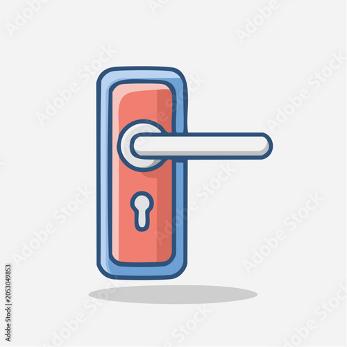 Door Handle with Keyhole Icon