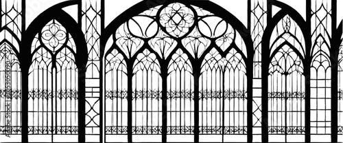 Gothic Church Arch Page Divider Silhouette