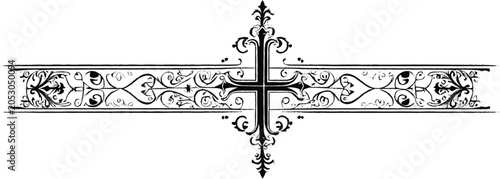 Christian Cross Page Divider Silhouette