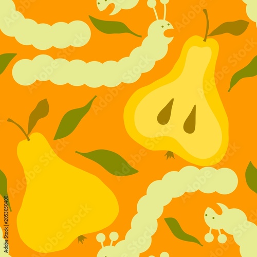 Summer fruit seamless pears pattern for wrapping paper and fabrics and kids and party accessories