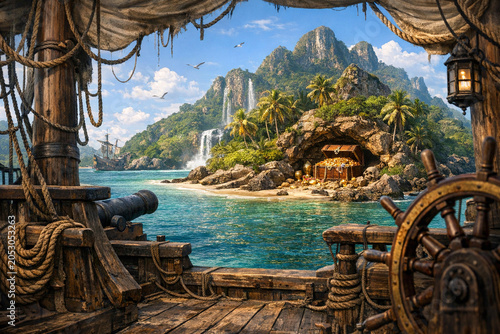 Idyllic Tropical Island Scene