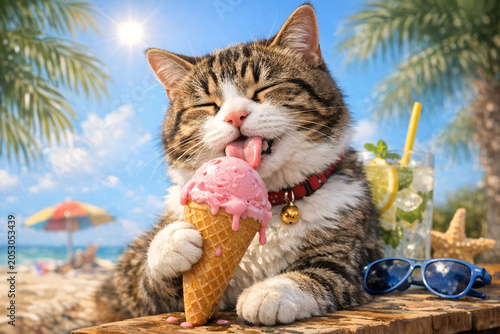 Happy Cat at Beach