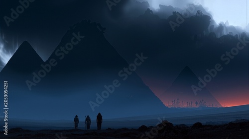 A dense suffocating darkness covering the land of Egypt with palpable shadows