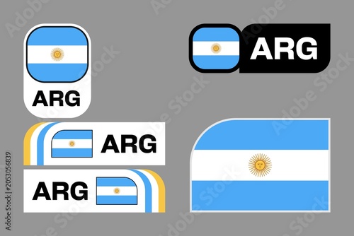 Foto Argentina Flag Tournament Badge Set for 2026 World Cup with ARG Country Code