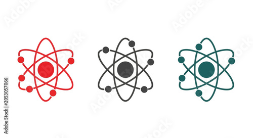 Photos Atom, science, chemistry icons, atomic symbols, educational illustrations