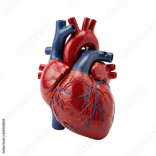 Anatomical human heart model on a transparent background PNG file