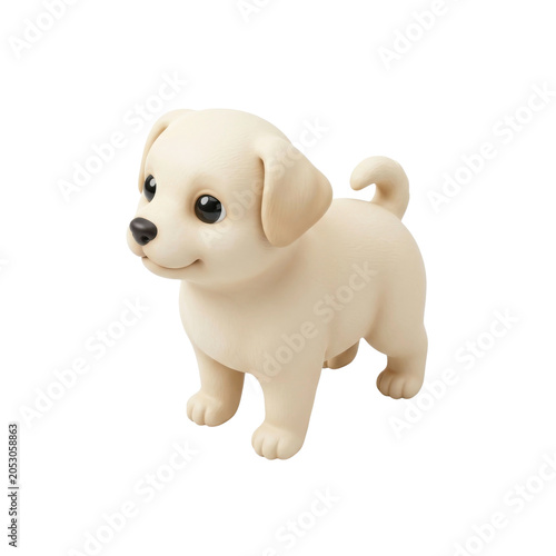 Cute yellow puppy standing on a transparent background PNG file