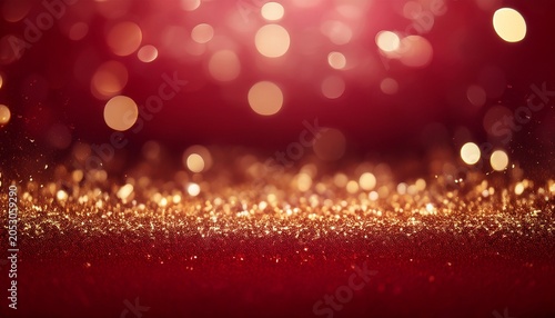 maroon red bokeh background with gold dust sparkles ultra wide background