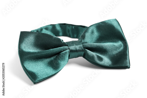 Elegant dark teal satin bow...